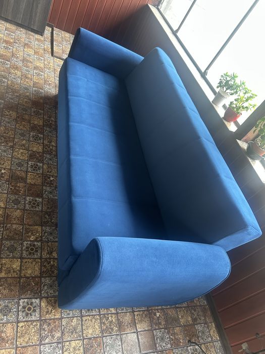 Canapea Extensibila  Albastra + Husa Neagra