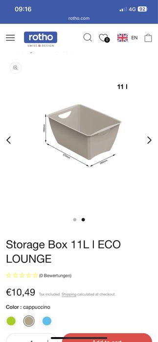 Set 5 cutii depozitare Premium Rotho Lounge  11 litri 370x260x180mm