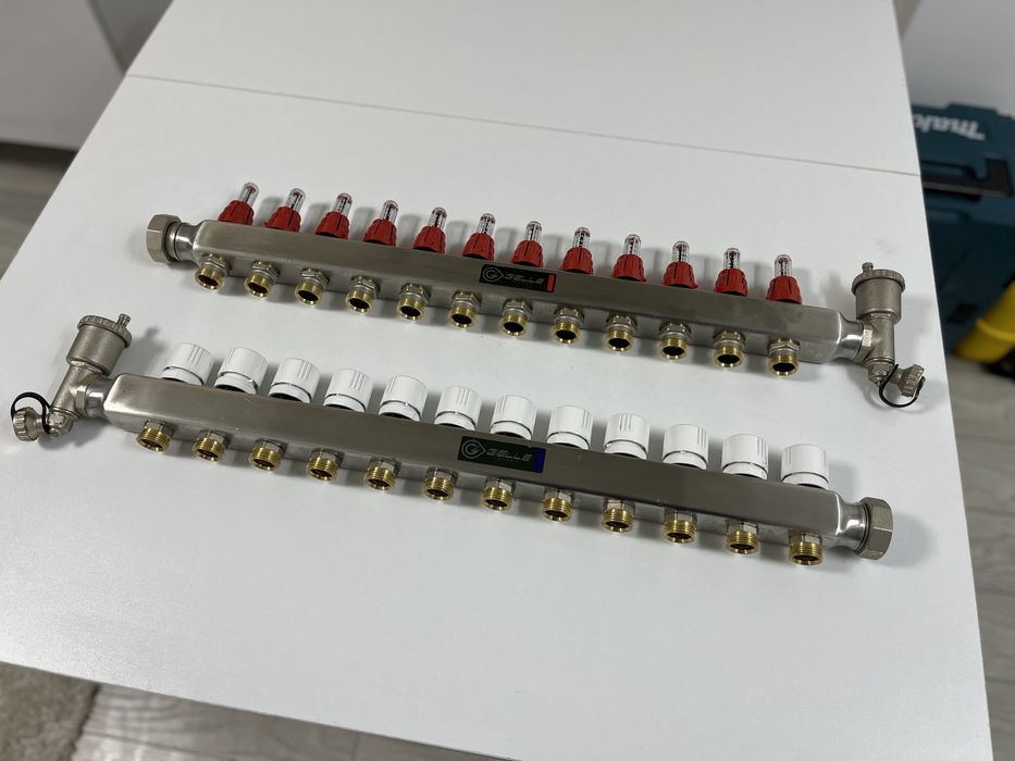 Distribuitor colector inox ! Pardoseala , debitmetre