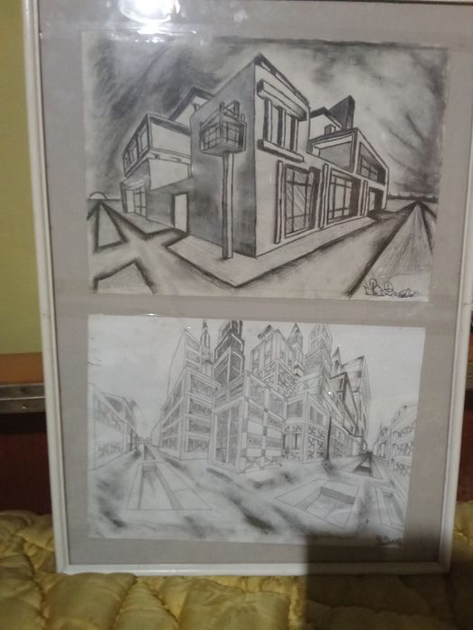 Desen 3d cu un oras sí o casa