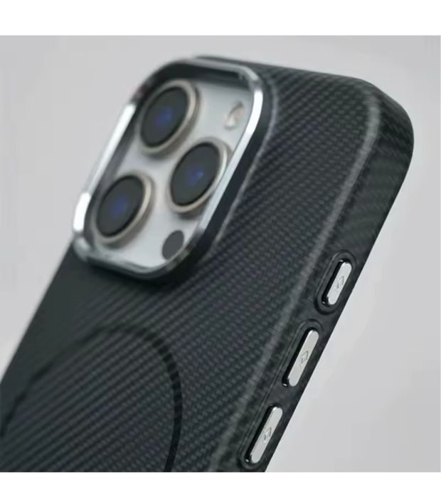 Iphone 16 PRO MAX PLUS Husa Magsafe Slim 0,2mm Imitatie Carbon Folie