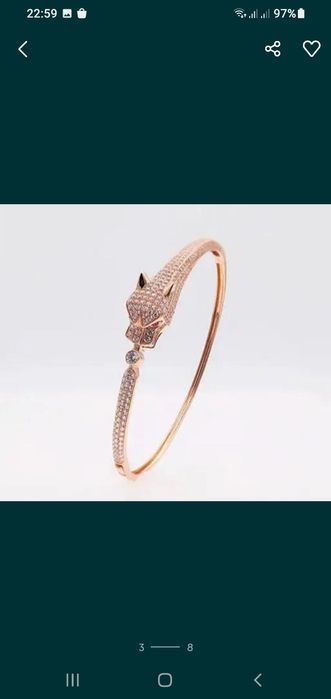 Серебро браслет Пантера