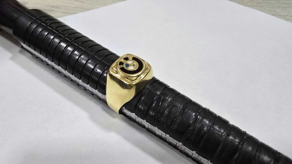 Златен мъжки пръстен 14 карата BMW