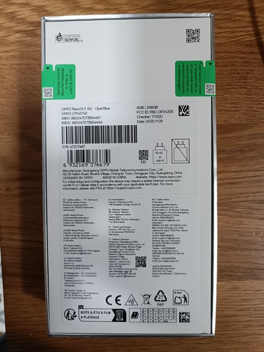Vand Oppo Reno 14F 5G Opal Blue Sigilat