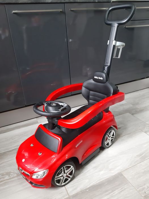 Mașinuță copii, Mercedes AMG, cu melodii și claxon, maner de împins