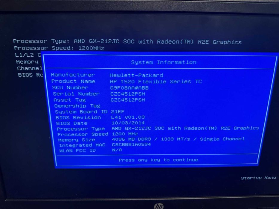 2x mini pc calculator Hp ThinClient t520 Flexible AMD GX-212JC with Radeon R2E graphics ssd m2 2242 16GB fara ram fara alimentator