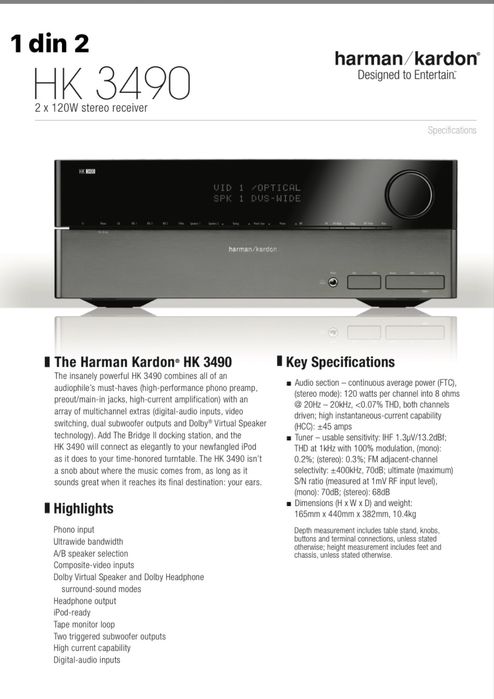Stereo Receiver Harman Kardon HK 3490