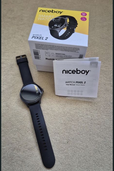 Sigilat ! Niceboy Watch Pixel 2 Smartwatch Negru Nou