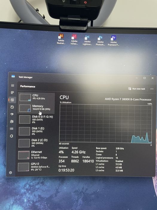 Pc Gaming Stealth RTX 5060, 48GB RAM DDR4, Ryzen 7, 2 TB SSD