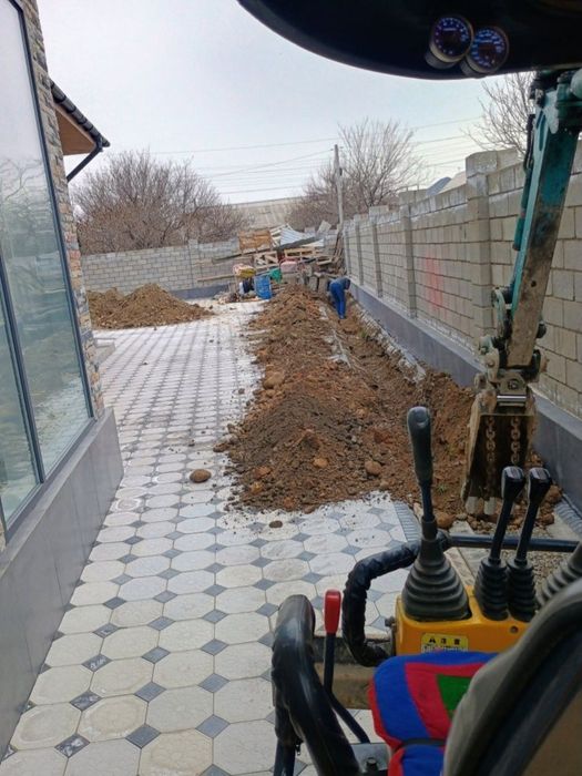 Микро экскаватор Траншея , арык , су , канализация , септик кольца