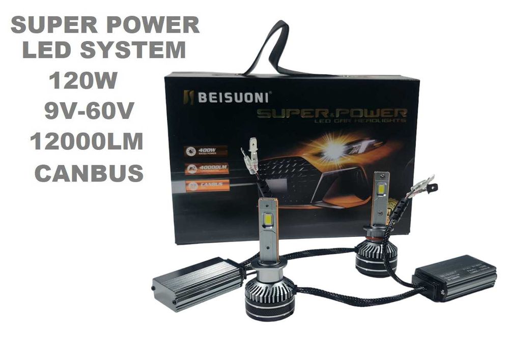 120W LED крушки за фарове H1 H3 H4 H7 H8 H11 HB3 HB4 9005, 9006