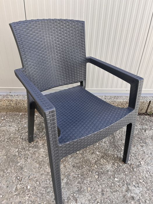 Пластасови градински столове Кафяви Ратан