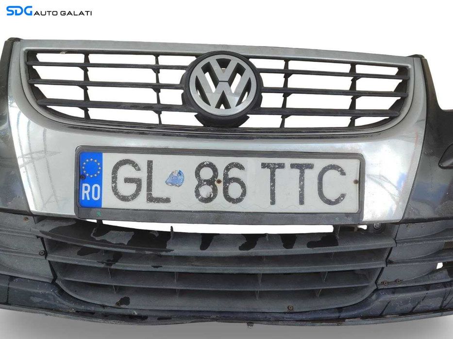 Bara Spoiler Fata Completa cu Grila Emblema si Spalatoare Far Faruri Volkswagen Touran 1T2 2006 - 2010 Culoare LC9X Cod 1T0807221DL [LN0252]