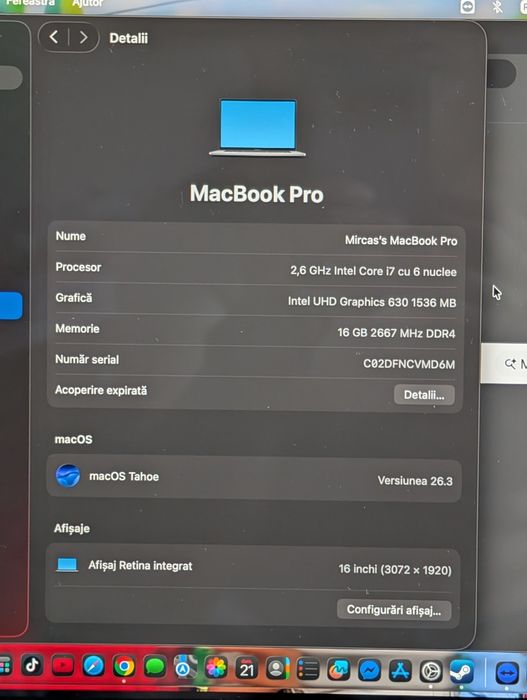 MacBook Pro 16″ Touch Bar 2020