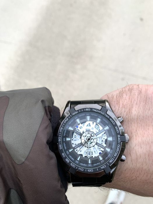 Черен Мъжки Часовник | Неръждаема Стомана | QUARTZ | Спортно - елегант