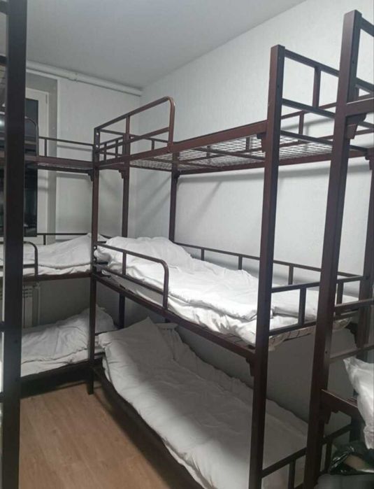 Трёхэтажная кровать  Темир трёхярусная кровать уч каватли крават