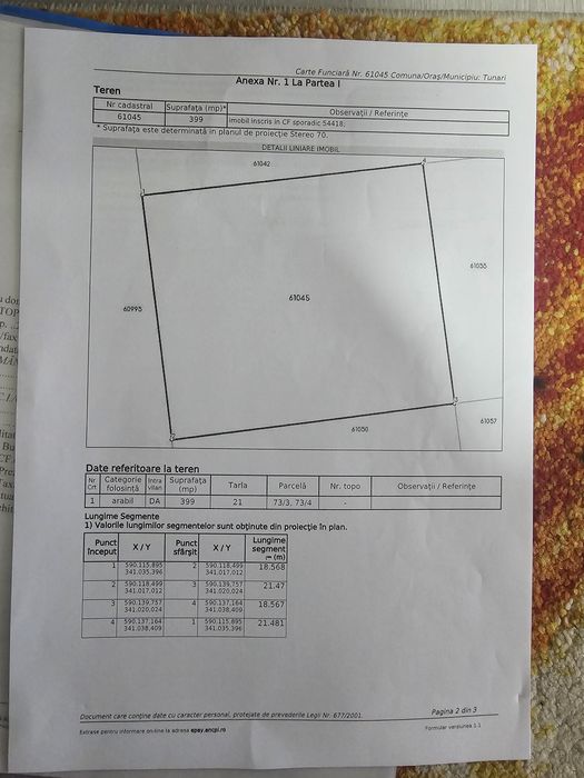 Teren de vânzare Tunari