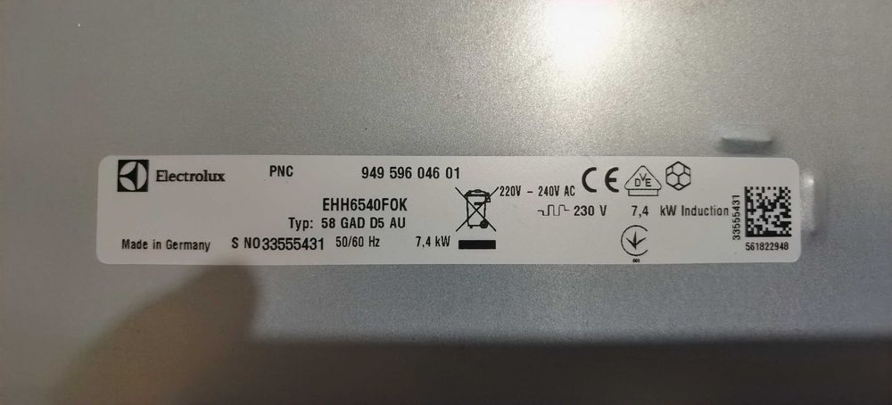 Плот за вграждане индукционен Electrolux Indukcion EHH6540FOK