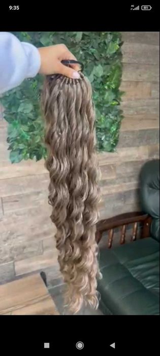 Синтетична коса къдрава плитка