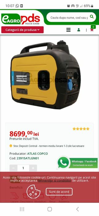 Generatoare Atlas COPCO  Yamaha 2kw