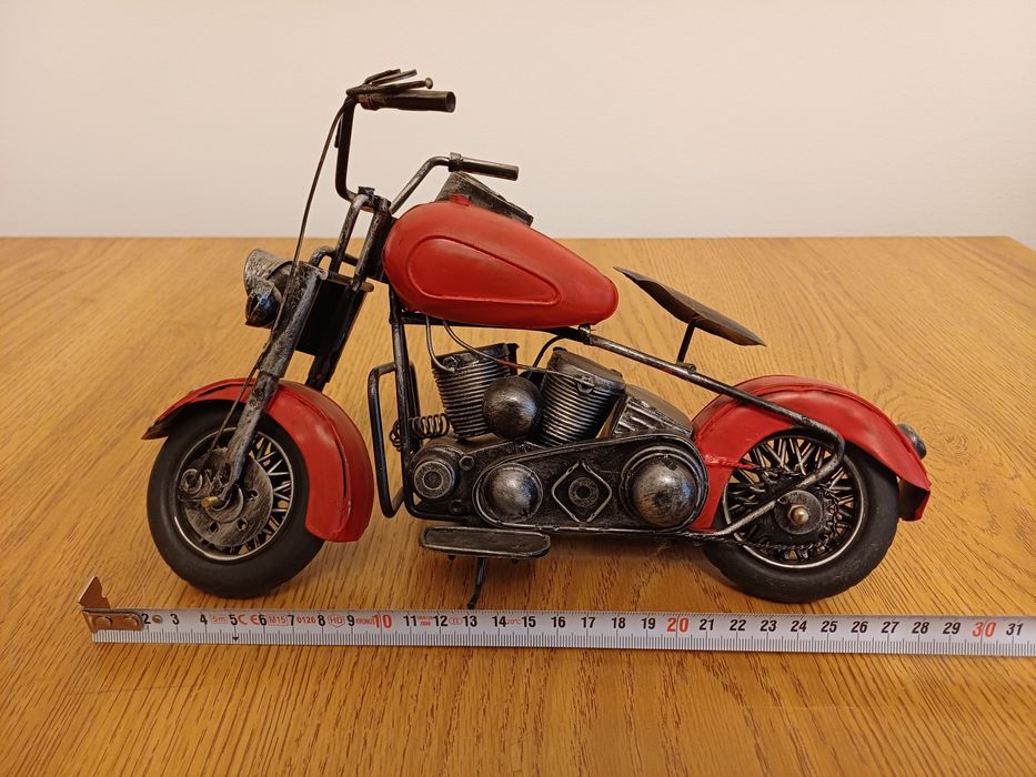 Motocicleta vintage metal macheta figurina jucarie 29cm, retro, mare