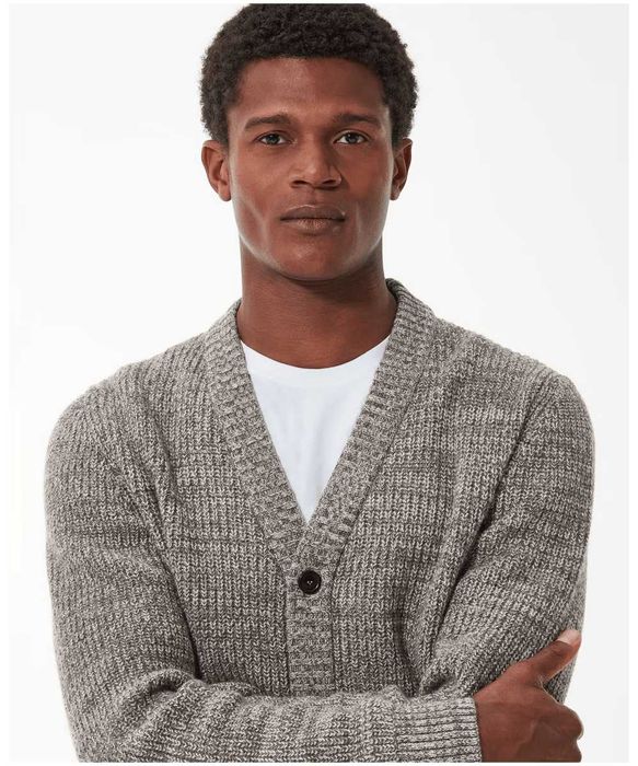 Barbour, Cardigan Sid din amestec de lână, Gri, M