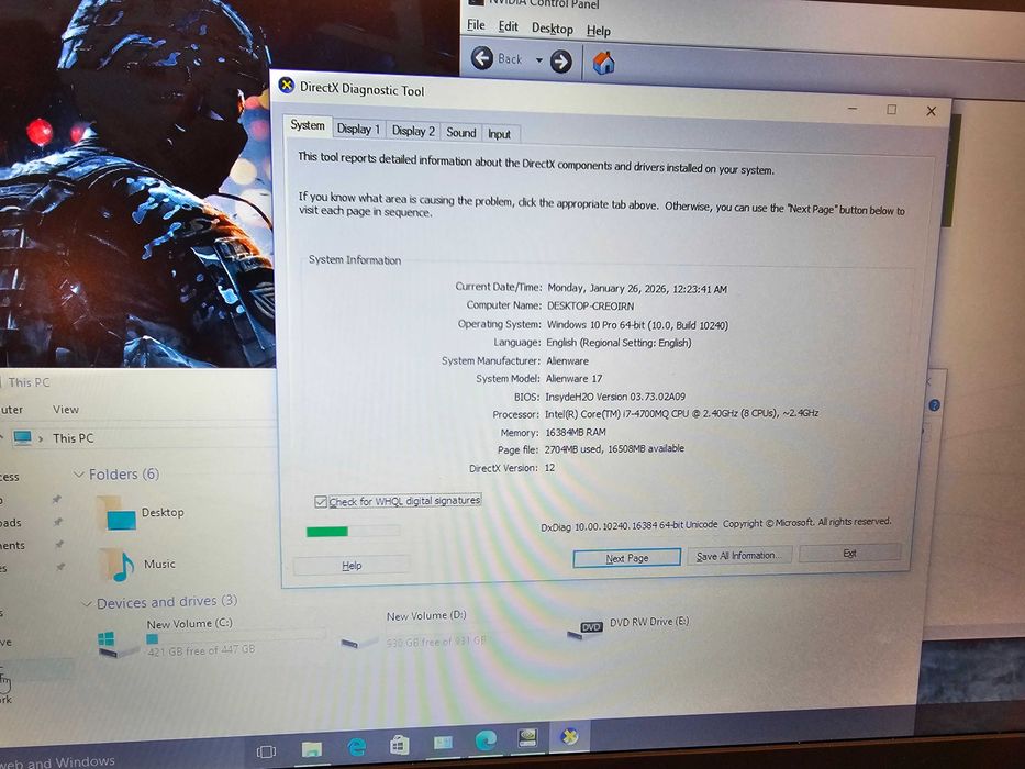 Laptop "17 Gaming Alienware P18e001 Intel i7 GTX 860 SSD