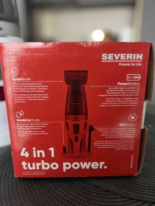 Aspirator de mana Severin HV7146 4in1 18V, Aspirare lichid - Impecabil