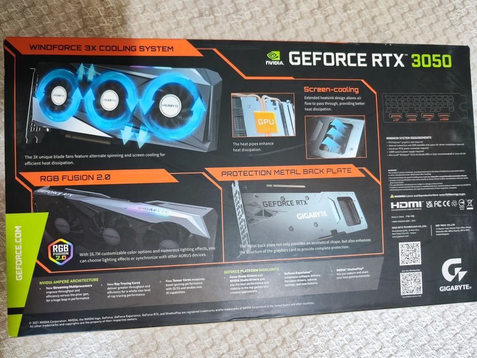 NVIDIA GeForce RTX 3050 8GB Aorus Gaming OC