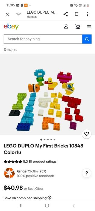 Lego duplo 80 piese multicolor 10848 Primele mele cuburi