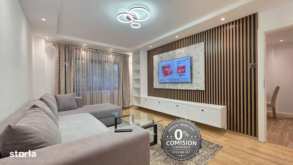 Apartament 2 camere, etaj 1, RENOVAT, mobilat și utilat, VASLUI - zona