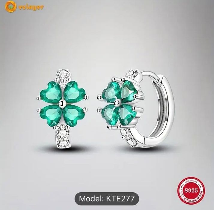 Vand cercei de argint in forma de trifoi