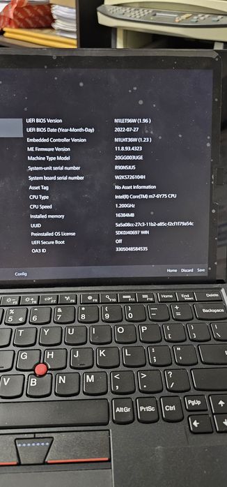 Thinkpad X1 Tablet Gen2 M7 RAM16gb SSD 512gb Windows 11 Pro