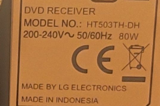 Домашно кино LG MODEL NO.: HT503TH-DH