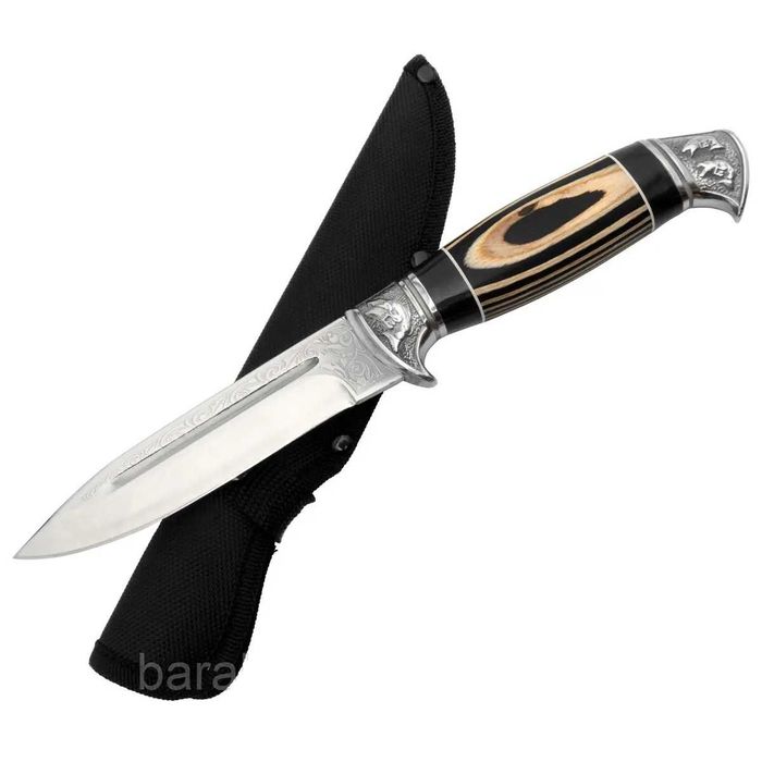 Ловен/туристически нож 28 см с метален гард и кания HTW30