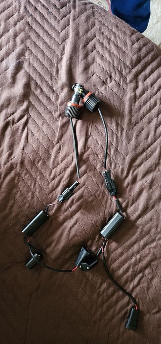 Комплект LED крушки H8 120W за фабрични ангелски очи - бели за BMW