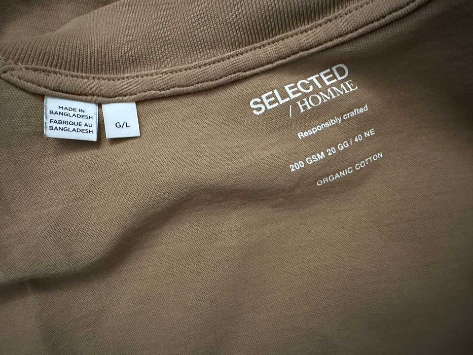 Памучни мъжки тениски размер Zara, Selected, Anti-Blue - размер L