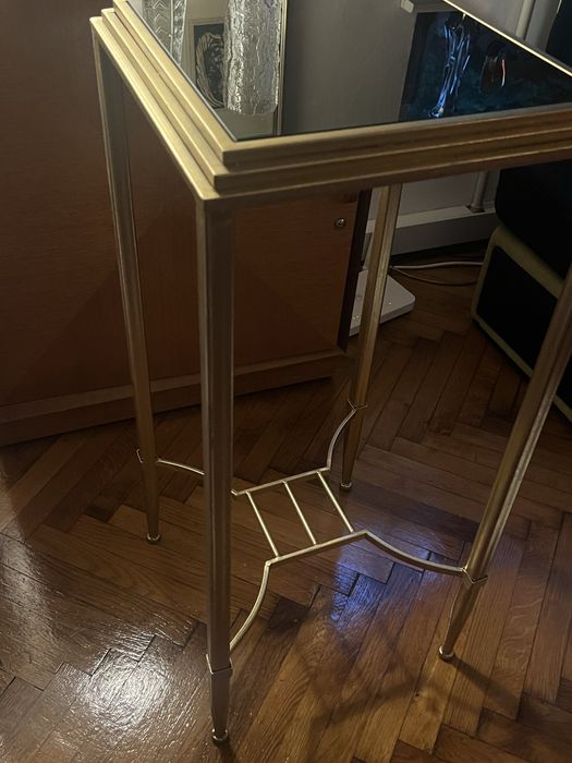 Masa auxiliara auriu sticla 80 cm Mauro Feretti