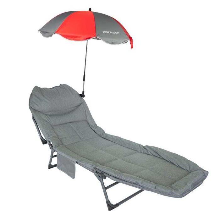 Сгъваемо походно легло тип шезлонг + чадър