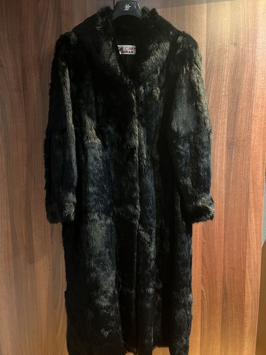 Haina blana naturala de iepure lunga L-XL