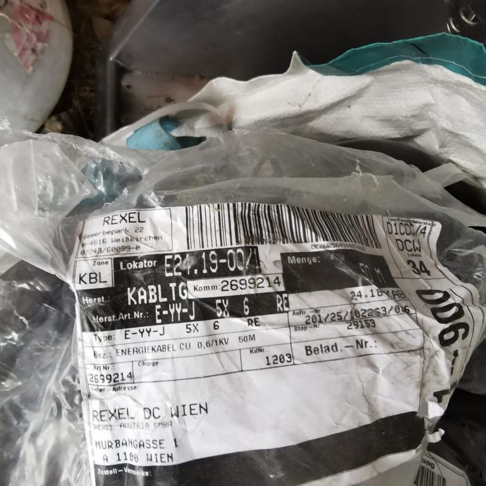 Cablu electric cauciucat 50 m lungime  type  E - YY-J  5x6 cauciucat