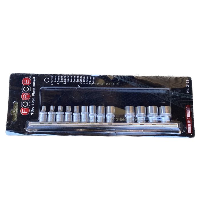 Вложки 1/4” 12-стен 4-14мм комплект 13 части FORCE 2133