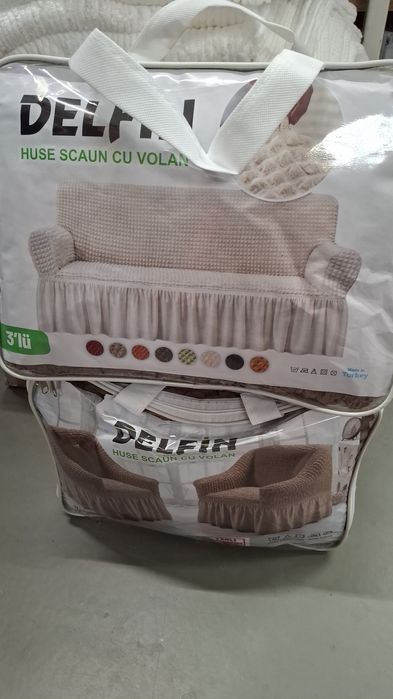 Set huse canapea si 2 fotolii. Material gofrat. Diverse culori. Noi!