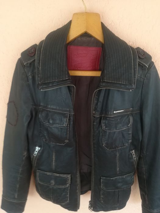 Geaca Superdry S piele bărbați