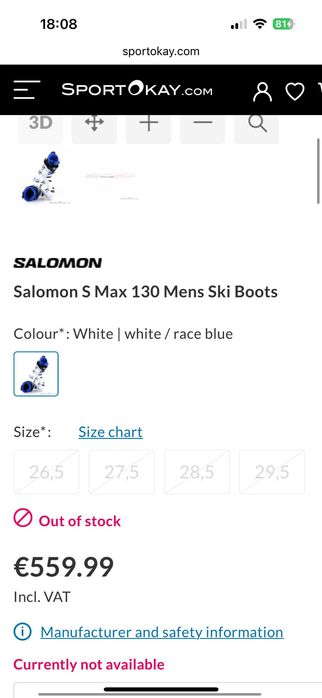 Clăpari Salomon S/Max 130 mar. 28/28.5