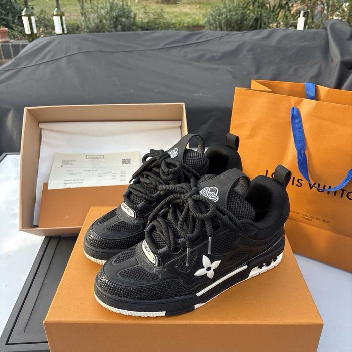 #CALITATE PREMIUM# Louis Vuitton Skate LV Skate Trainers Black Negru - Verificare Colet