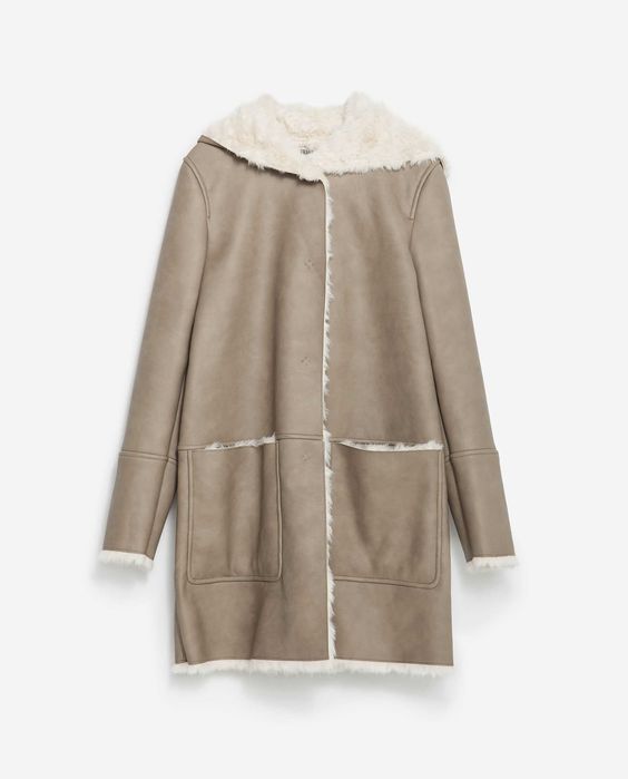 NOU! Palton tip cojoc ZARA