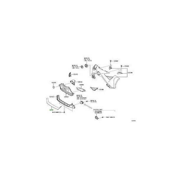 Ornament spoiler Toyota Aygo, 2018-12.2022, montare fata, grunduit, de vopsit, texturat; bottom, 527110H900; 52711-0H900