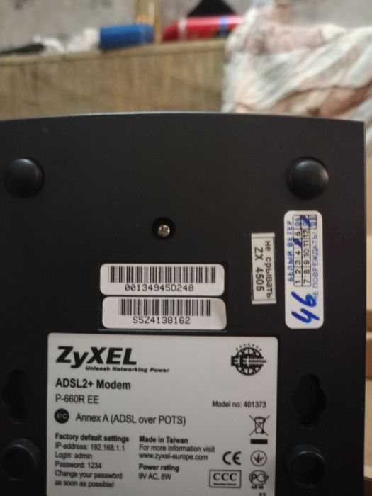 Модем ZyXEL P-660R EE (ADSL2+)