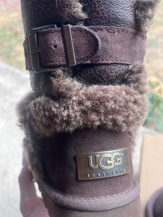 Ugg, premium, 'Skylah', cizme maro, piele naturală & blană